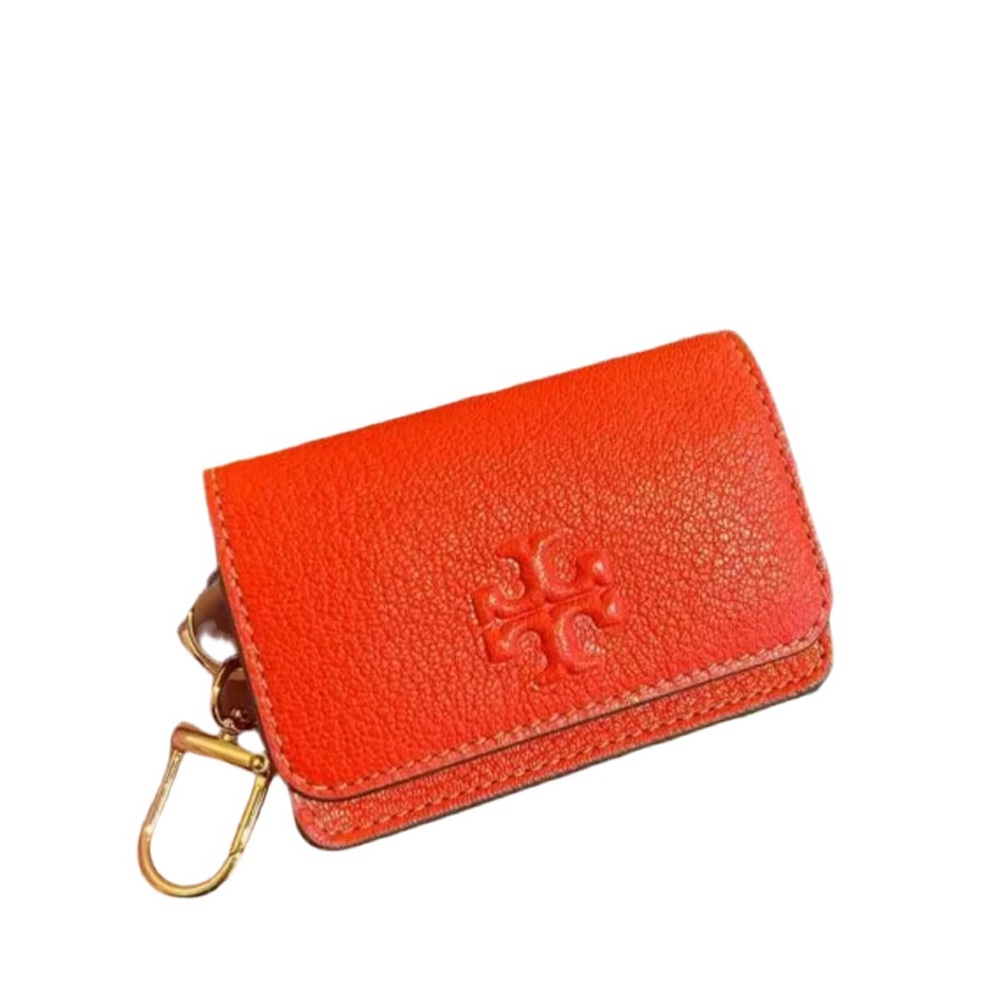 NTory Burch Orange Leather Key Holder